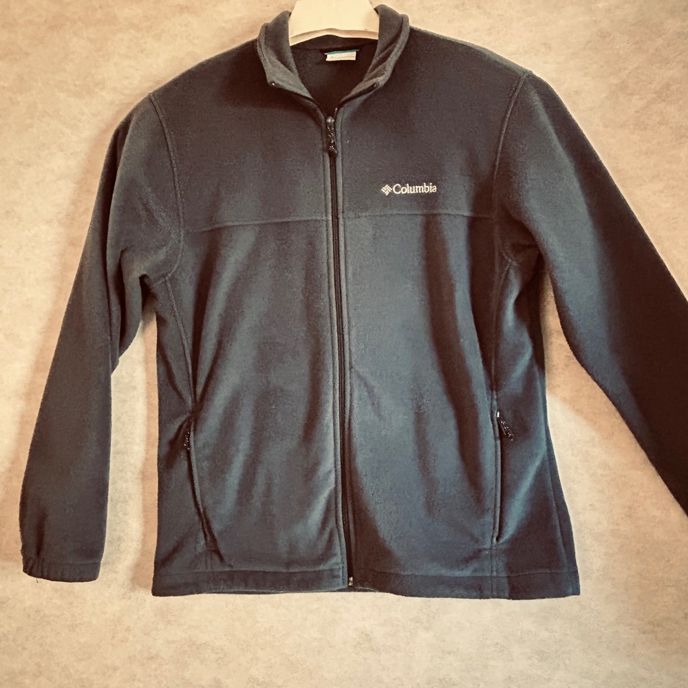 Columbia Mens Fleece Jacket Full Zip Warm Outdoor Layer Size L‎ Bluish Gray